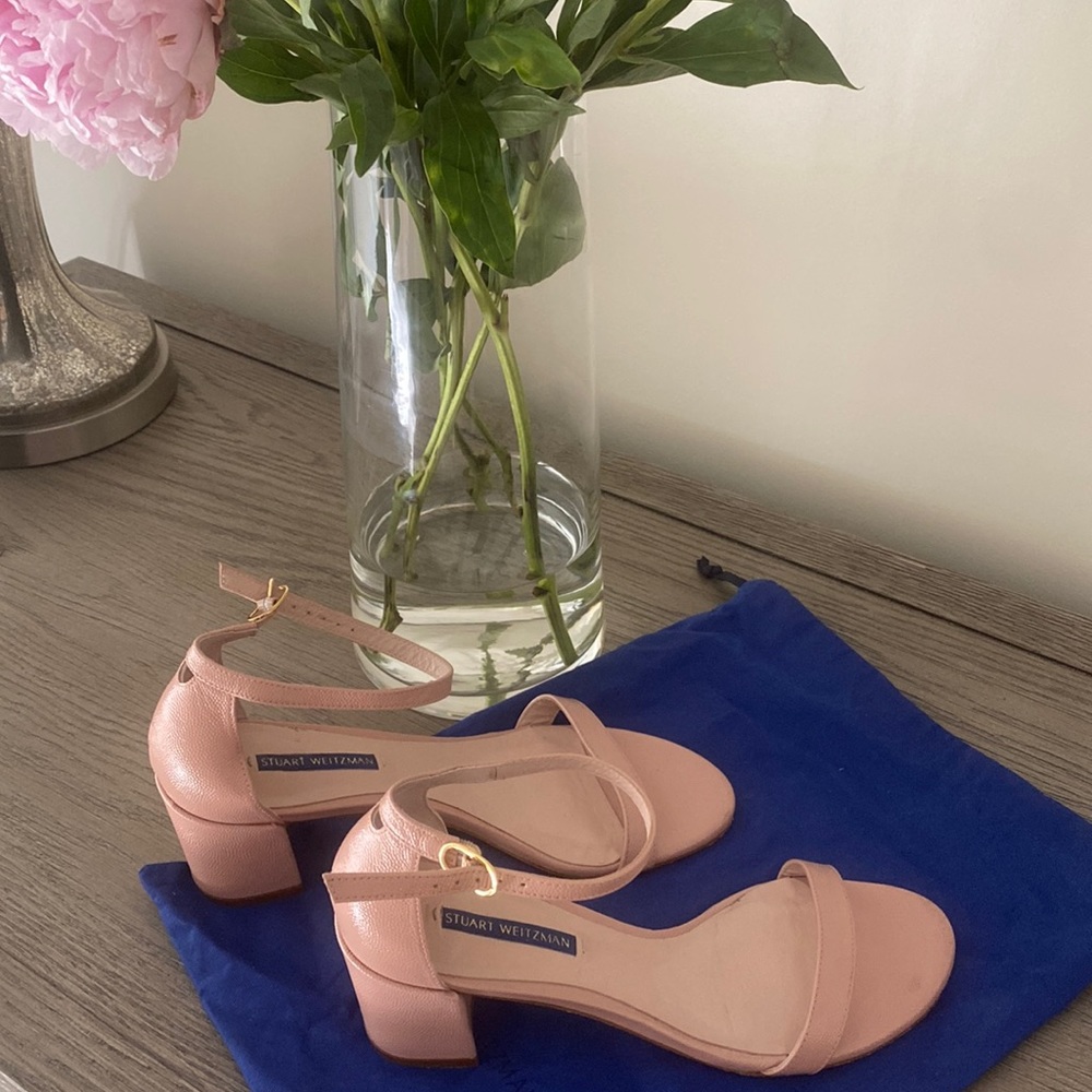 Stuart Weitzman Blush Block Heels Cyber Monday - … - image 2